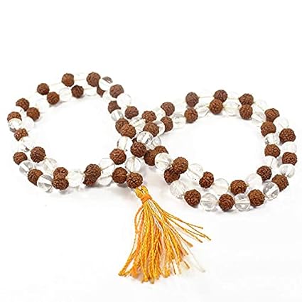 Transform Your Aura with the Original Rudraksha Sphatik Mala - 108 Beads