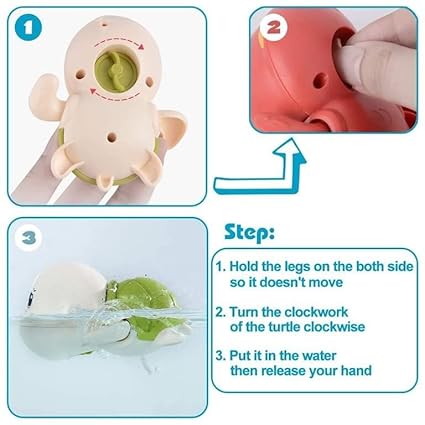 Swimming Turtle Bath Toy for Kids – Wind-Up Water Floating Fun!