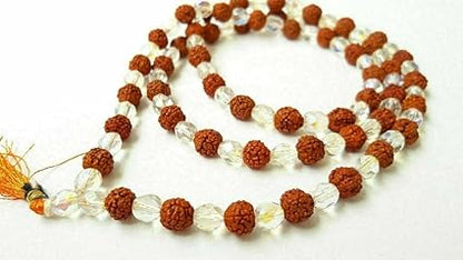 Transform Your Aura with the Original Rudraksha Sphatik Mala - 108 Beads