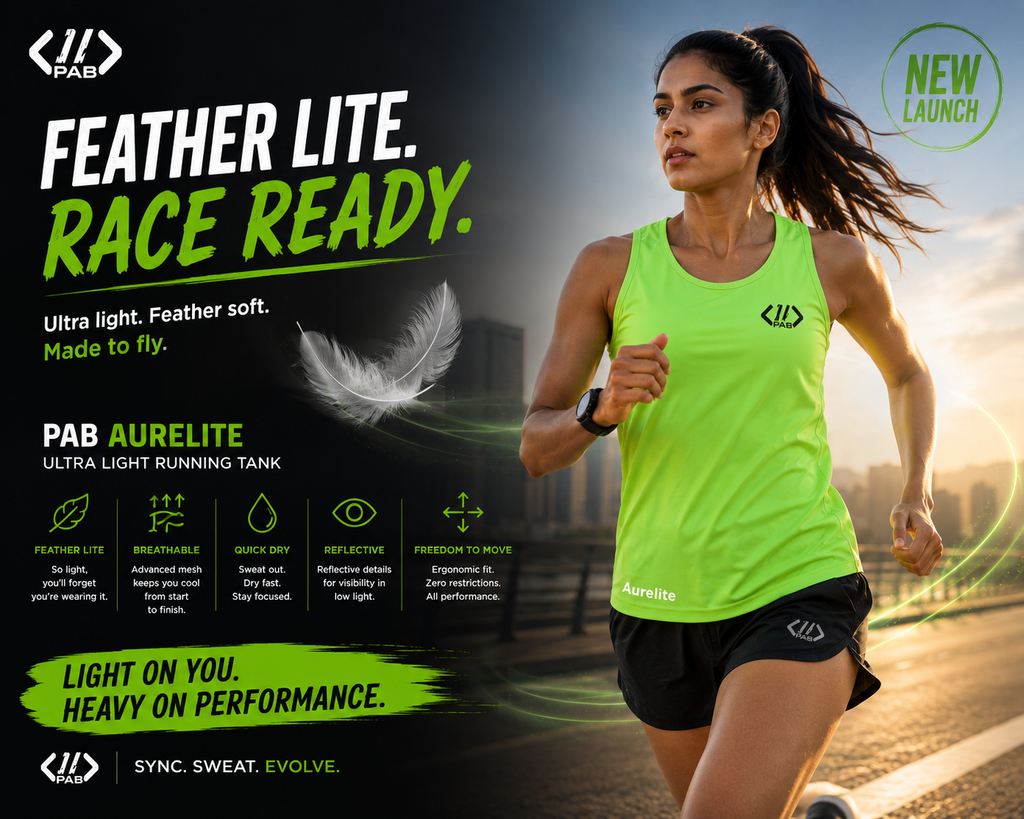 PAB Aurelite Ultra Light Running Tank | Unisex | Breathable Quick Dry Gym Vest