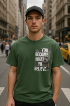 PAB Premium Oversized T-shirt – "You Become What You Believe" | 100% Cotton - noQMall