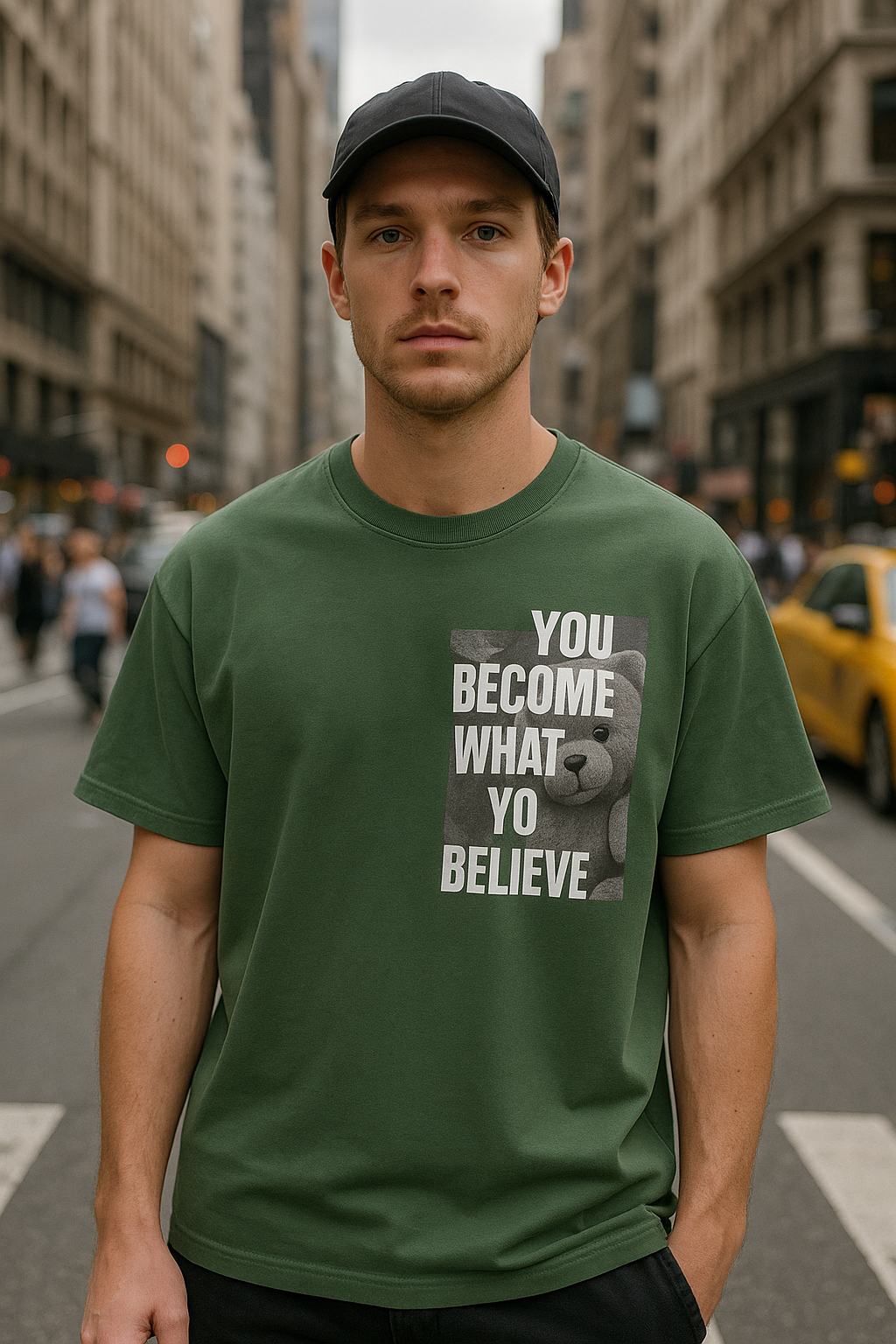 PAB Premium Oversized T-shirt – "You Become What You Believe" | 100% Cotton - noQMall