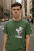 PAB Premium Oversized T-shirt – "You Become What You Believe" | 100% Cotton - noQMall