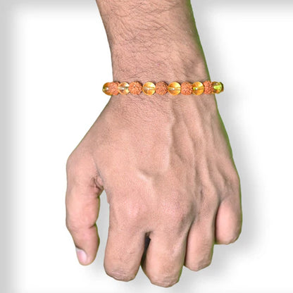 Rudraksh citrine crystal bracelet. The Key to Success and Happiness - noQMall