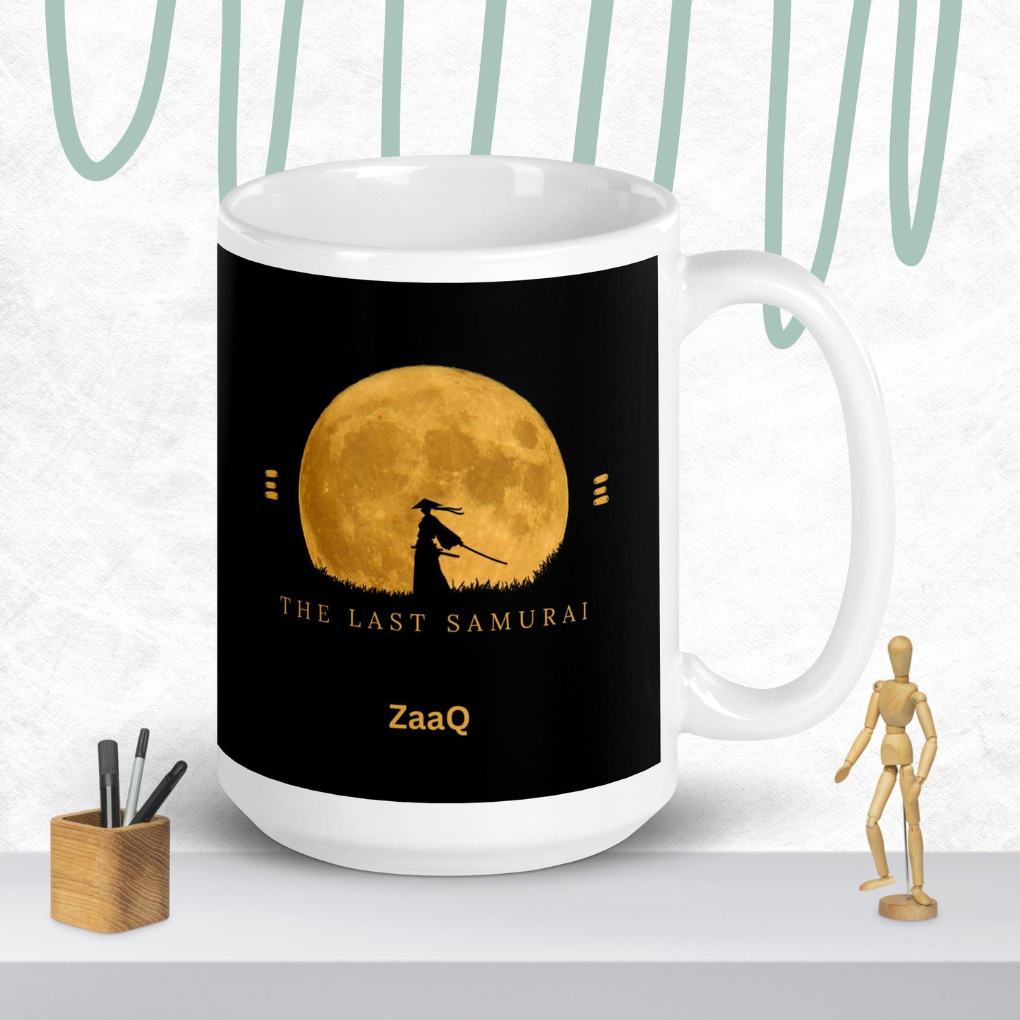 ZaaQ - The Last Samurai themed White glossy mug