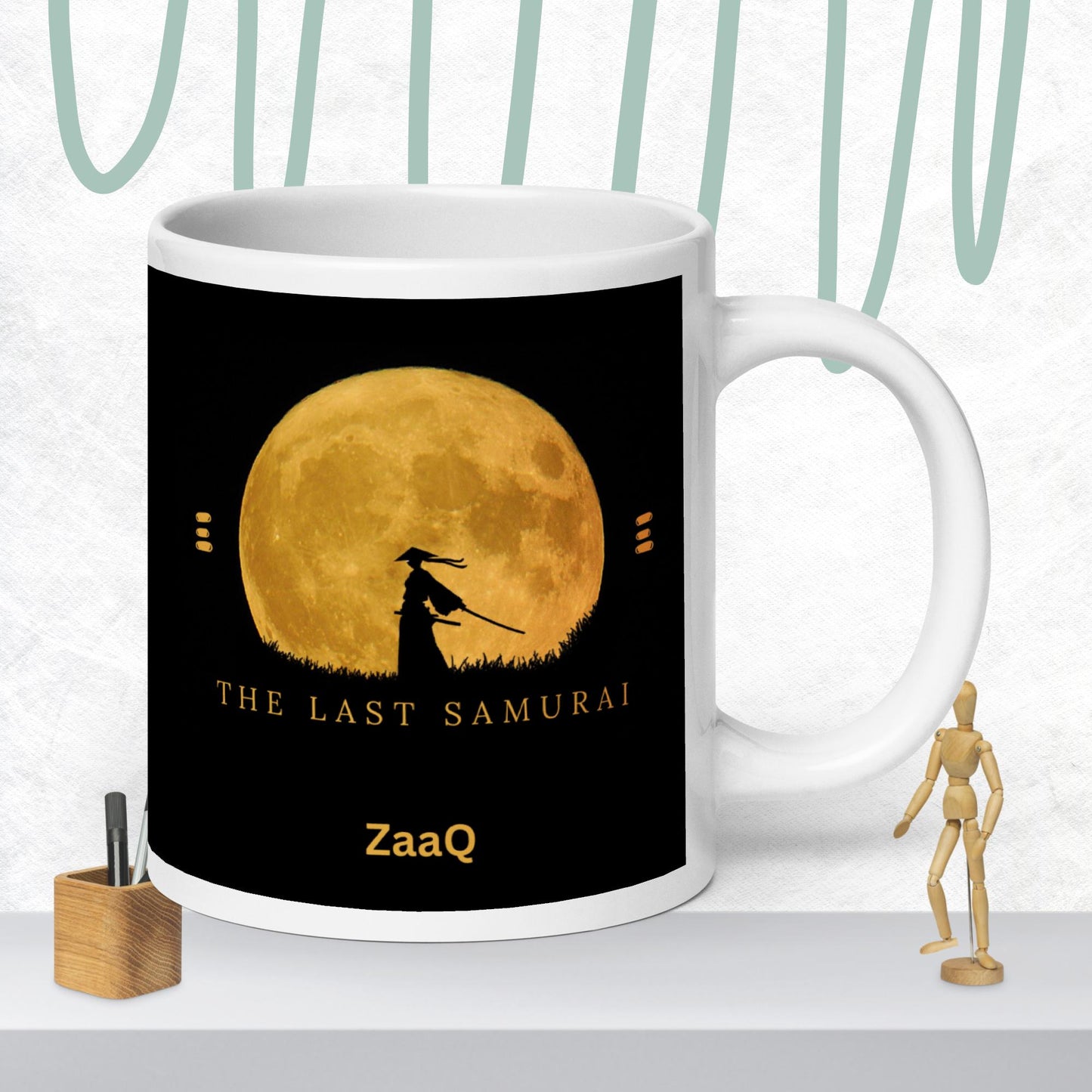 ZaaQ - The Last Samurai themed White glossy mug