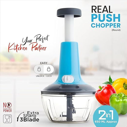 Perfect 650ml Vegetable Chopper with Sharp Blade Vegetable & Fruit Chopper (Pack of 1)